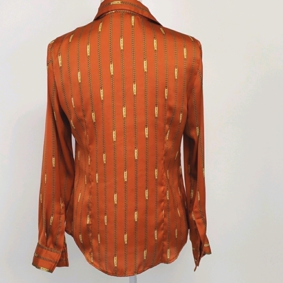 MICHAEL Michael Kors Signature Chain Silky Blouse - Picture 3 of 12